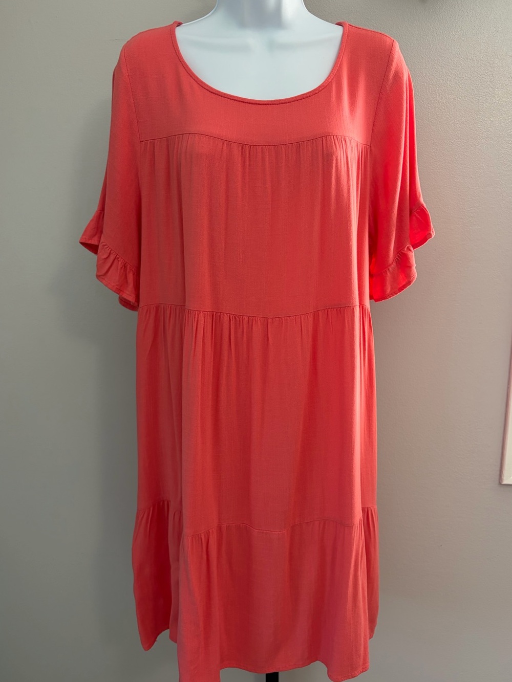 torrid Coral Pink Scoop Neck Textured Tunic/Dress
